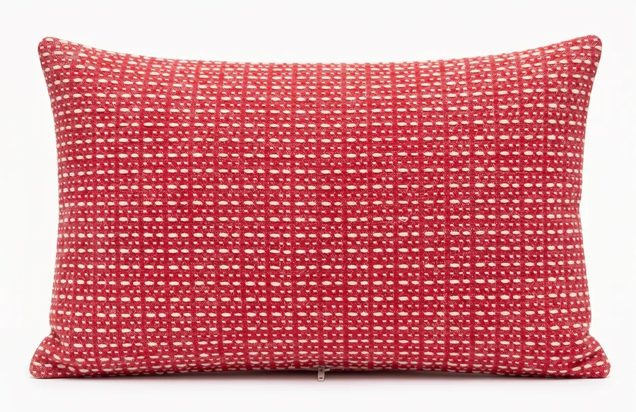 SanVia Alpine Sangria Lumbar decorative pillow, 12 × 20 in