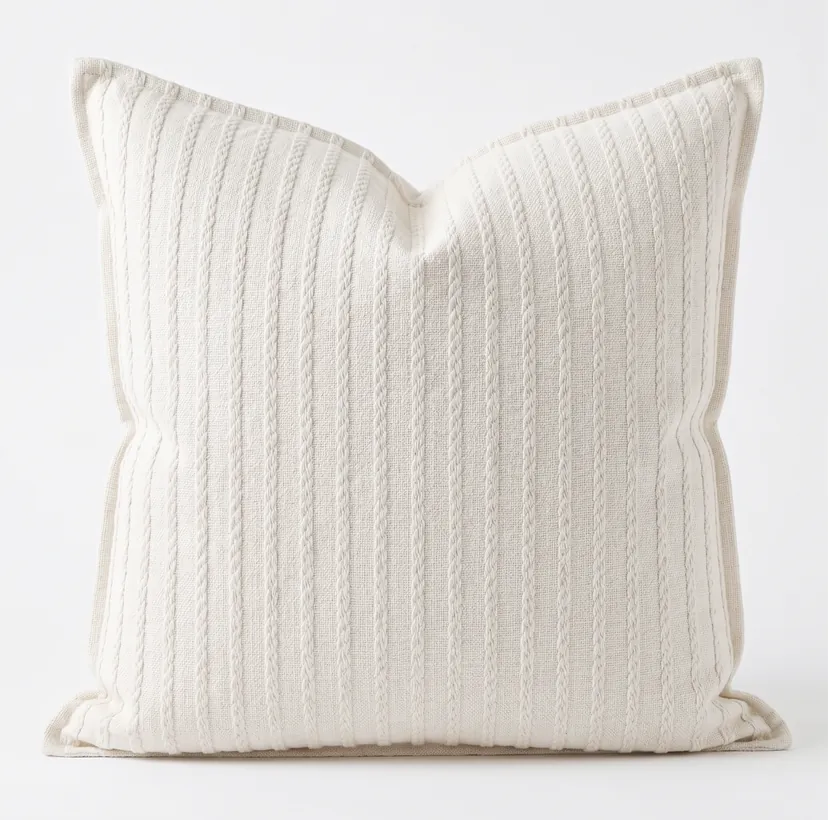 SanVia Alpine Ivory Pleat decorative pillow, 20 × 20 in